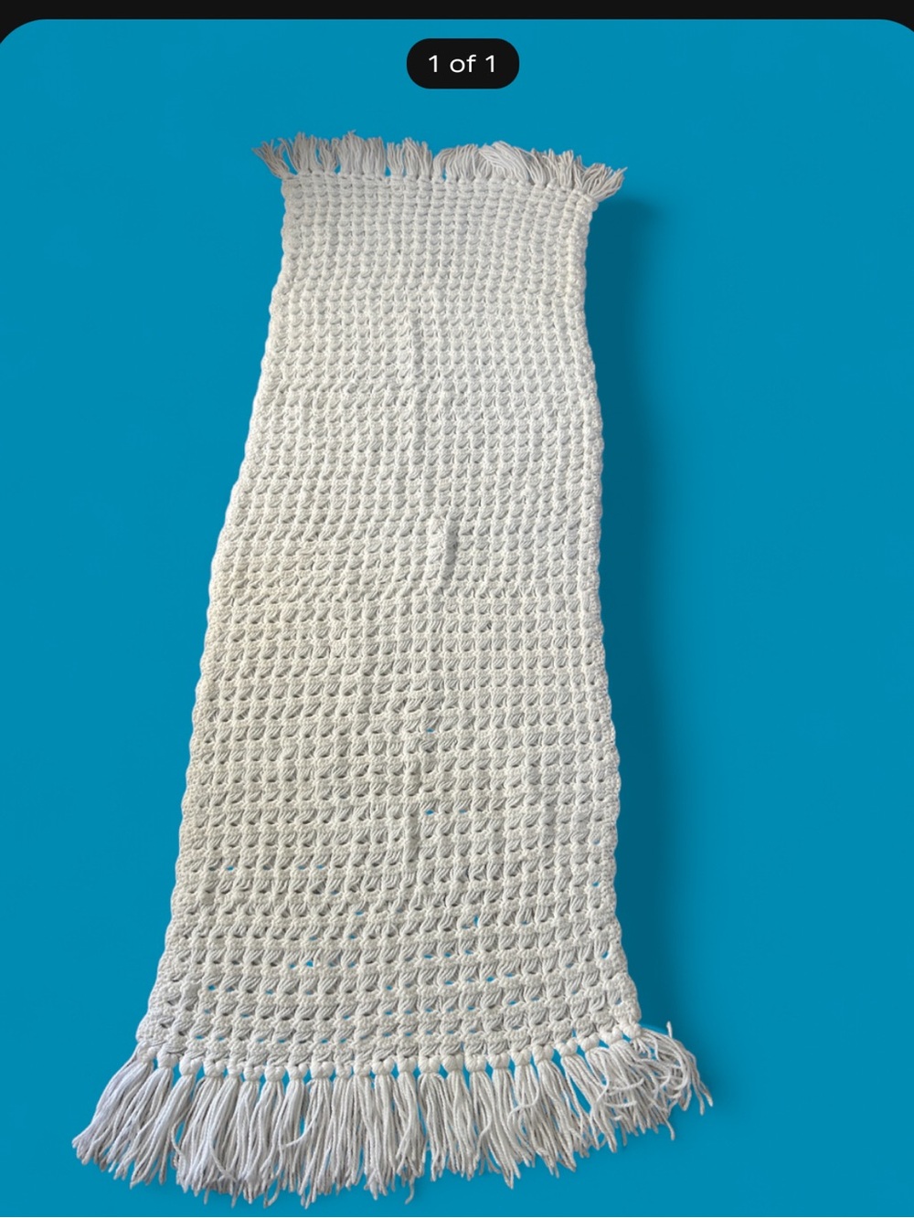 Women’s Cream Crochet Fringe Scarf